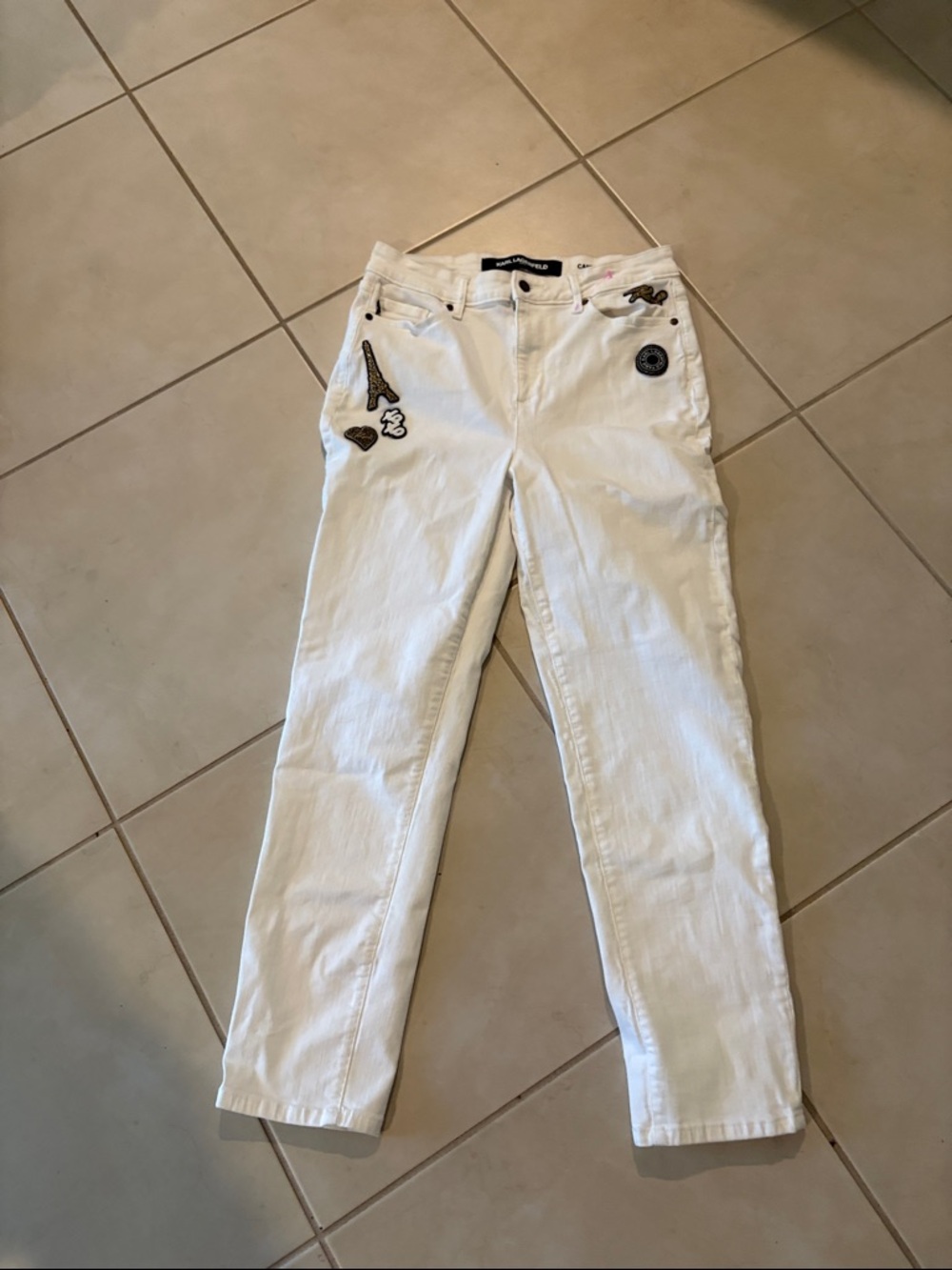 Carl Lagerfeld size 10 white jeans 1803 - Picture 2 of 9